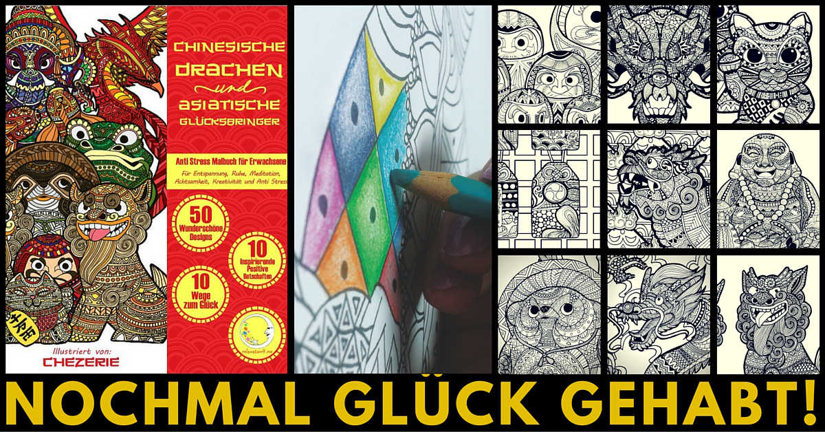 Chinesische Drachen und Asiatische Glücksbringer - Anti-Stress Malbuch für Erwachsene