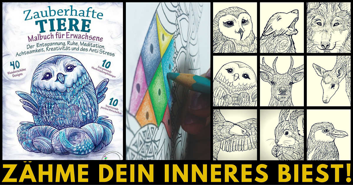 Zauberhafte Tiere der Entspannung - Anti-Stress Malbuch für Erwachsene